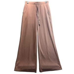 French Laundry Wide Leg Lounge Pants Womens Small Brown Pockets Soft Flowy FLAW